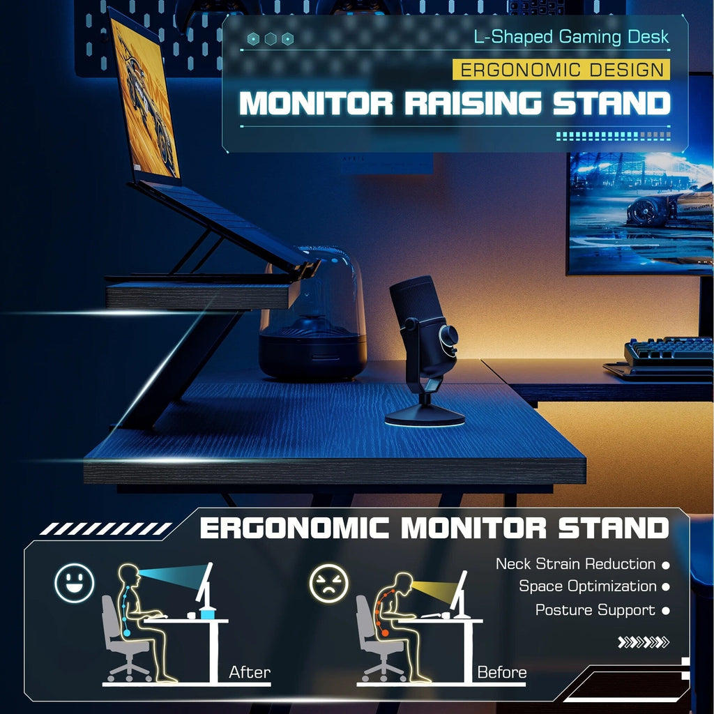 Homall L-Shaped Gaming Desk Computer Corner Desk Office Writing Desk