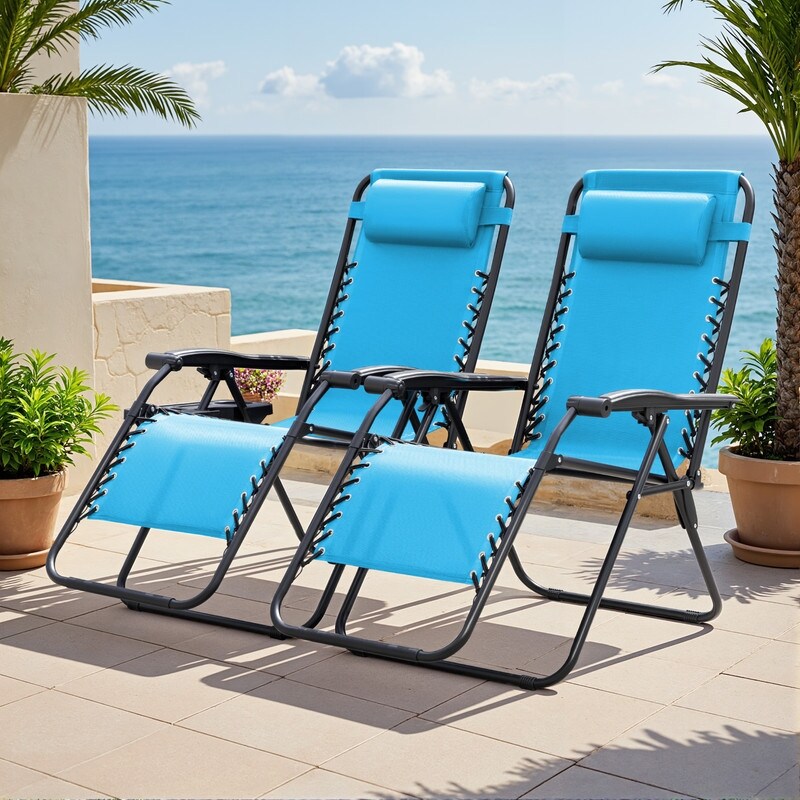 Homall Patio Zero Gravity Chair Lawn Lounge Chair with Pillow Set of 2