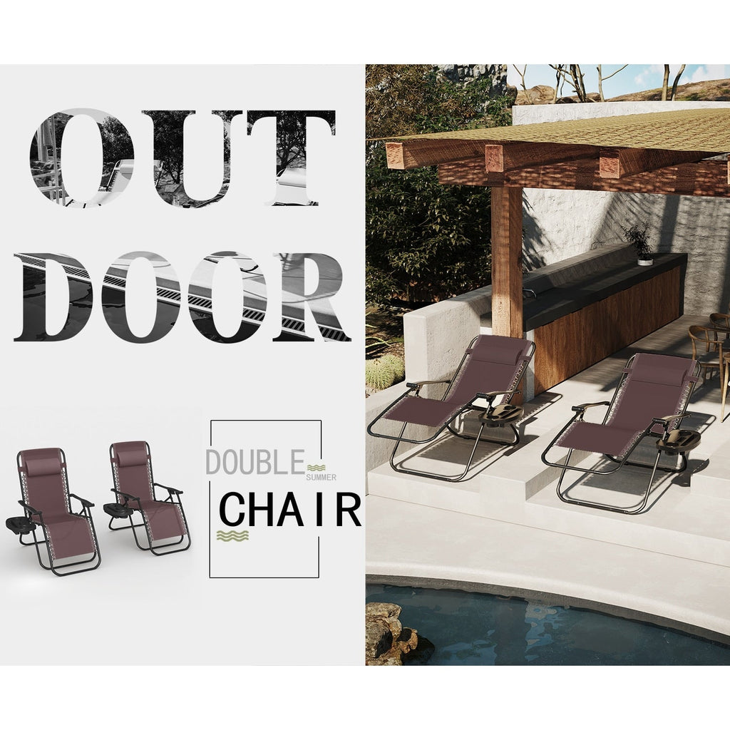 Homall Patio Zero Gravity Chair Lawn Lounge Chair with Pillow Set of 2