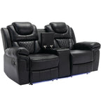 Home Theater Seating Manual Recliner Loveseat with Hide-Away Storage