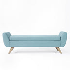 HomePop Modern Sherpa Storage Bench with Wood Legs