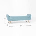 HomePop Modern Sherpa Storage Bench with Wood Legs