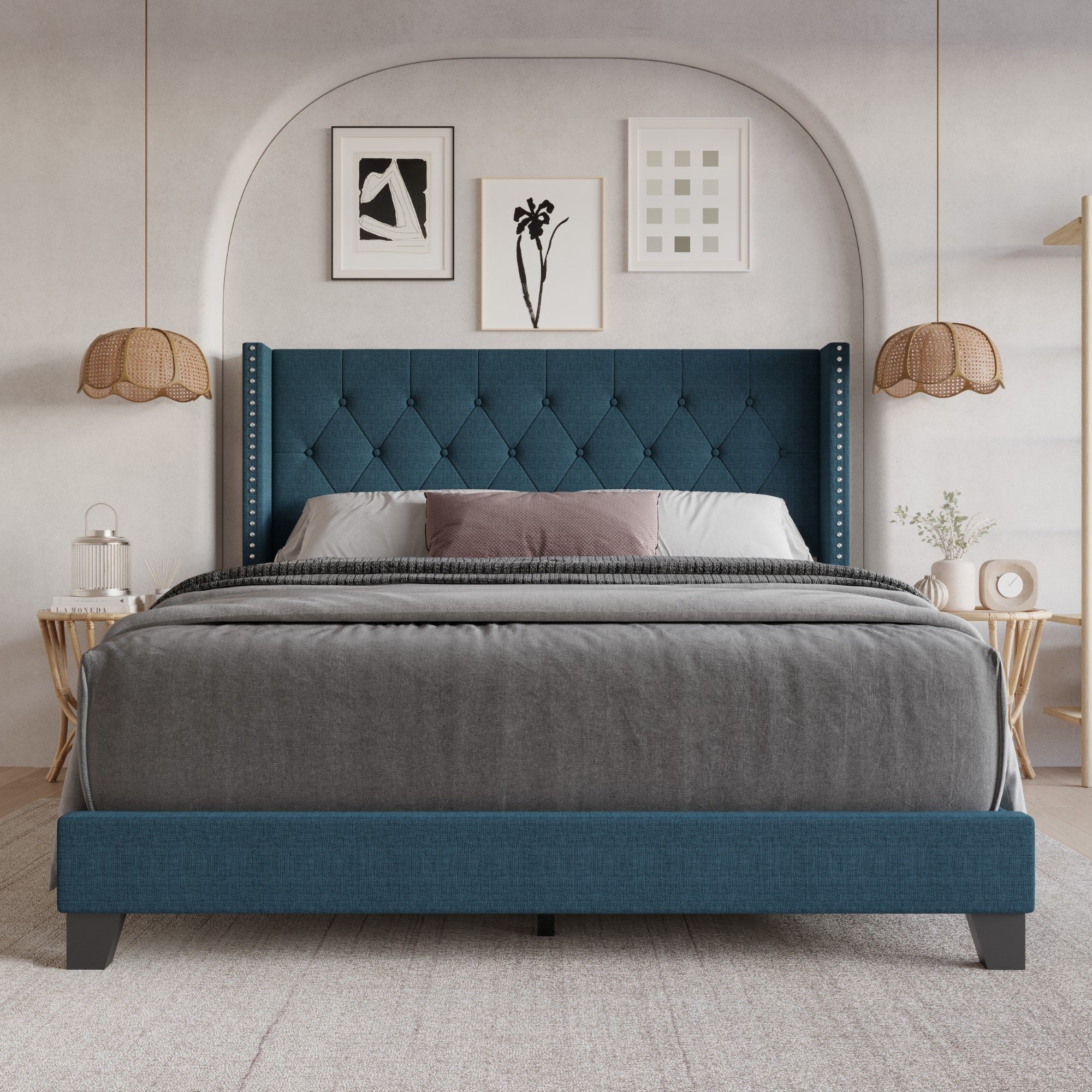 Homer Tufted Upholstered Panel Bed
