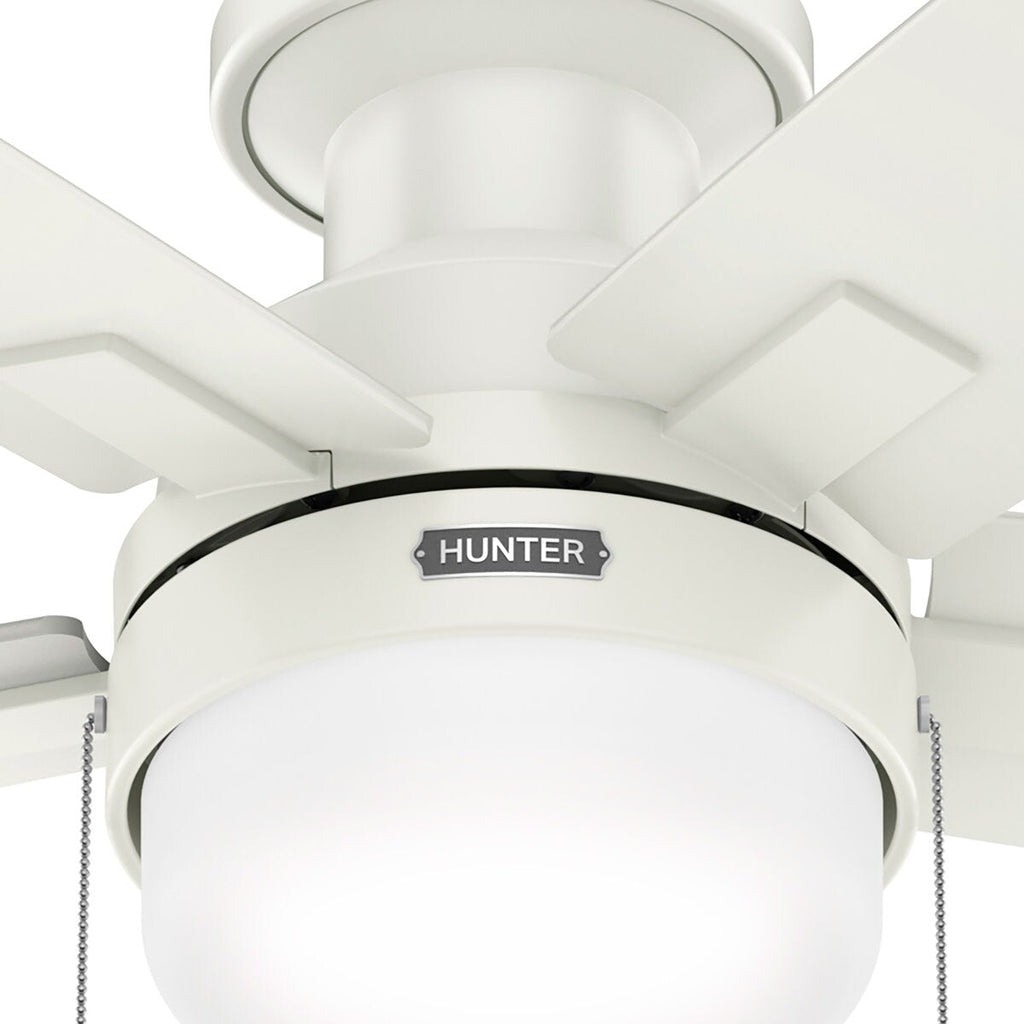 Hunter 52 Anisten Low Profile Ceiling Fan with LED Light and Pull Chain - Modern, Contemporary, Transitional