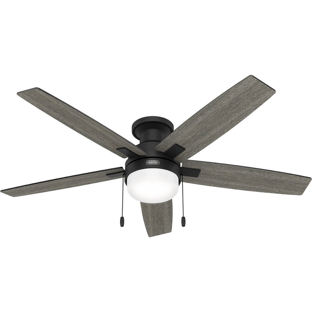Hunter 52 Anisten Low Profile Ceiling Fan with LED Light and Pull Chain - Modern, Contemporary, Transitional
