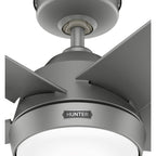 Hunter 52 Skyflow Outdoor Ceiling Fan w/ LED Light Kit, Wall Control - Coastal Modern Contemporary - WeatherMax - WET-RATED!