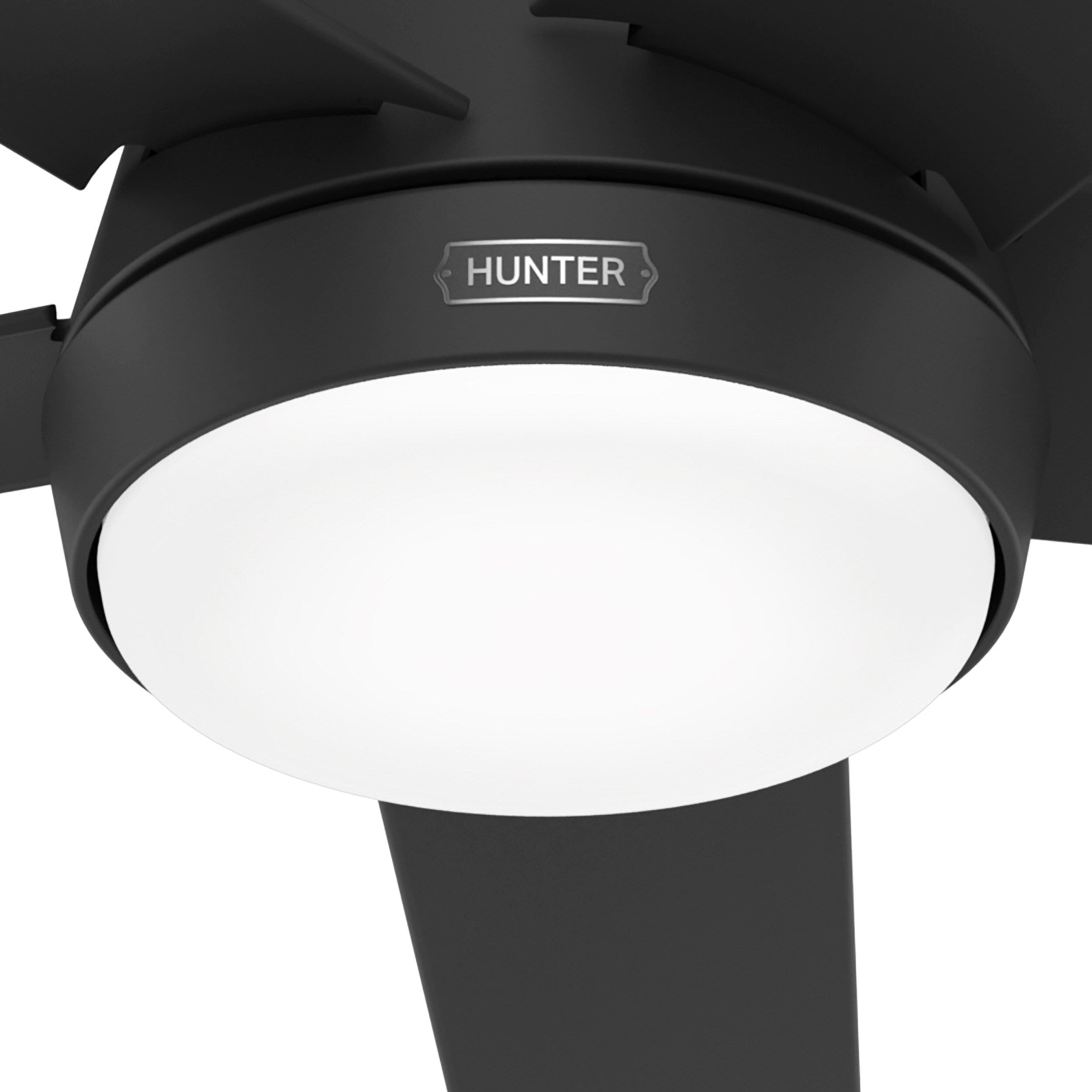 Hunter 52 Skyflow Outdoor Ceiling Fan w/ LED Light Kit, Wall Control - Coastal Modern Contemporary - WeatherMax - WET-RATED!