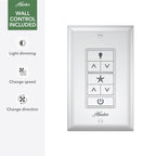 Hunter 52 Skyflow Outdoor Ceiling Fan w/ LED Light Kit, Wall Control - Coastal Modern Contemporary - WeatherMax - WET-RATED!