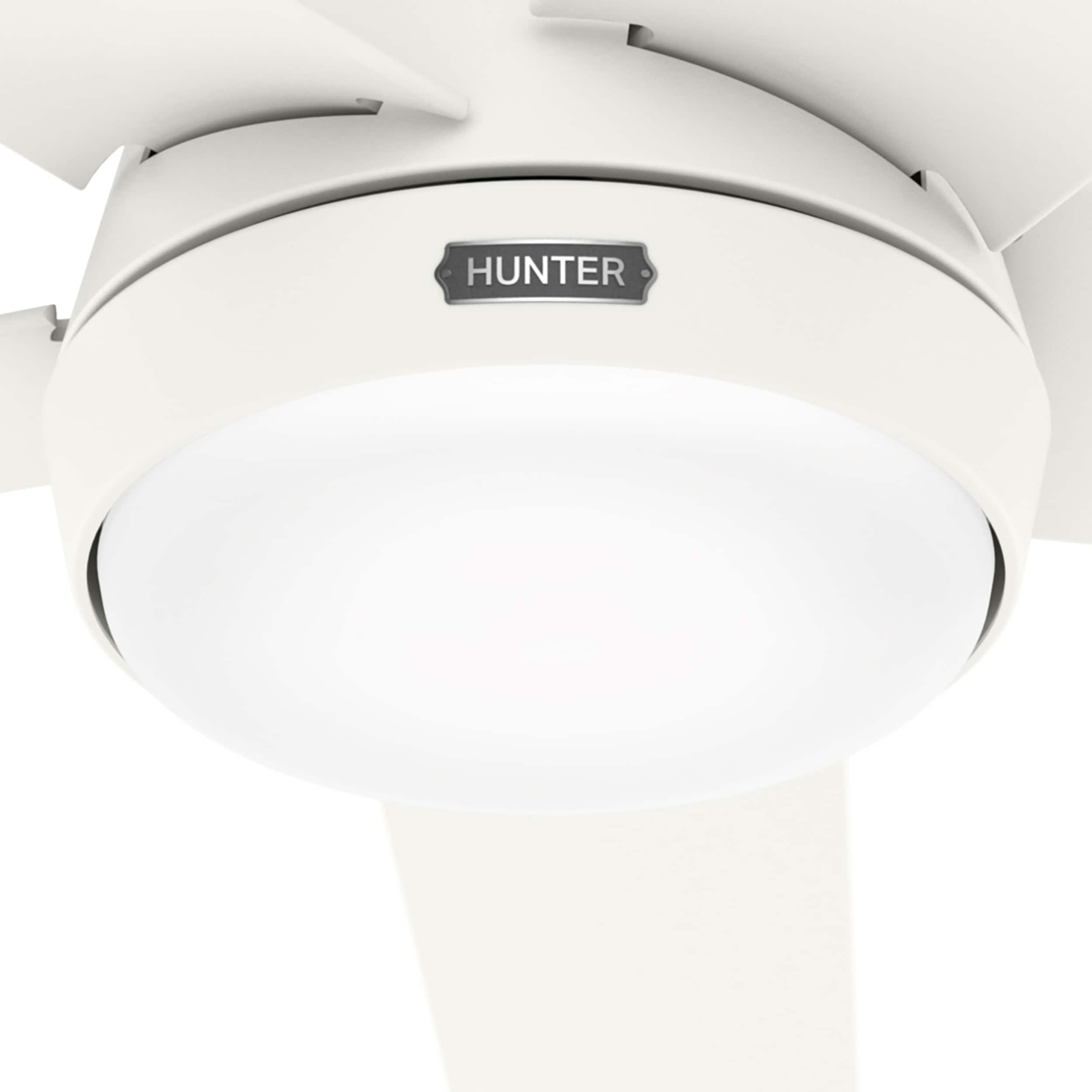 Hunter 52 Skyflow Outdoor Ceiling Fan w/ LED Light Kit, Wall Control - Coastal Modern Contemporary - WeatherMax - WET-RATED!