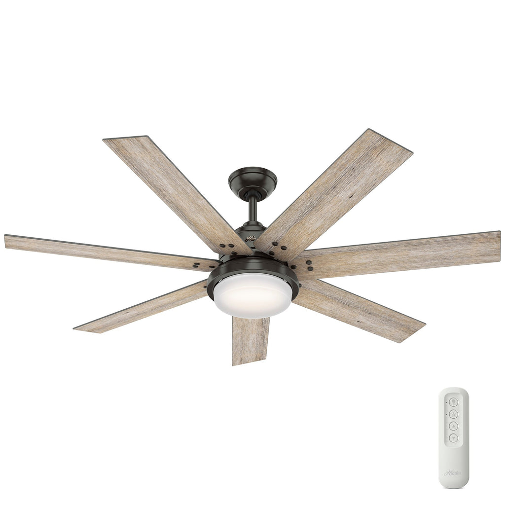 Hunter WiFi Whittington Ceiling Fan with LED Light, Handheld Remote - Windmill - Industrial, Farmhouse, Rustic - SMART FAN!
