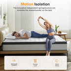 SweDrea 12 in. Medium Hybrid Memory Foam Mattress with CertiPUR-US and Oeko-TEX , Featuring Bamboo Charcoal Absorption.