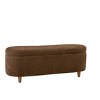 INK IVY Bailey Boucle-Style Curved Storage Accent Bench
