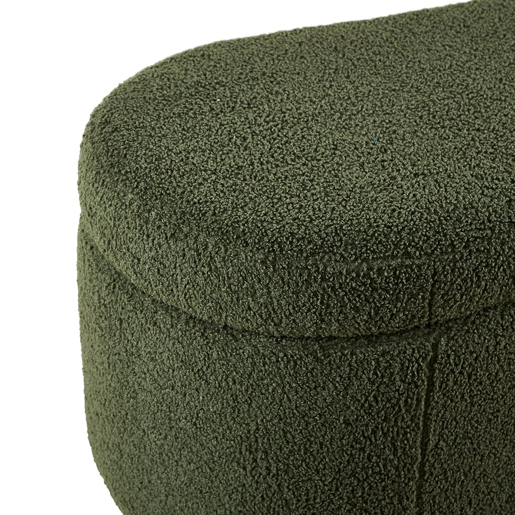 INK IVY Bailey Boucle-Style Curved Storage Accent Bench