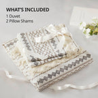 INK+IVY Imani Cotton Printed Duvet Cover Set with Chenille