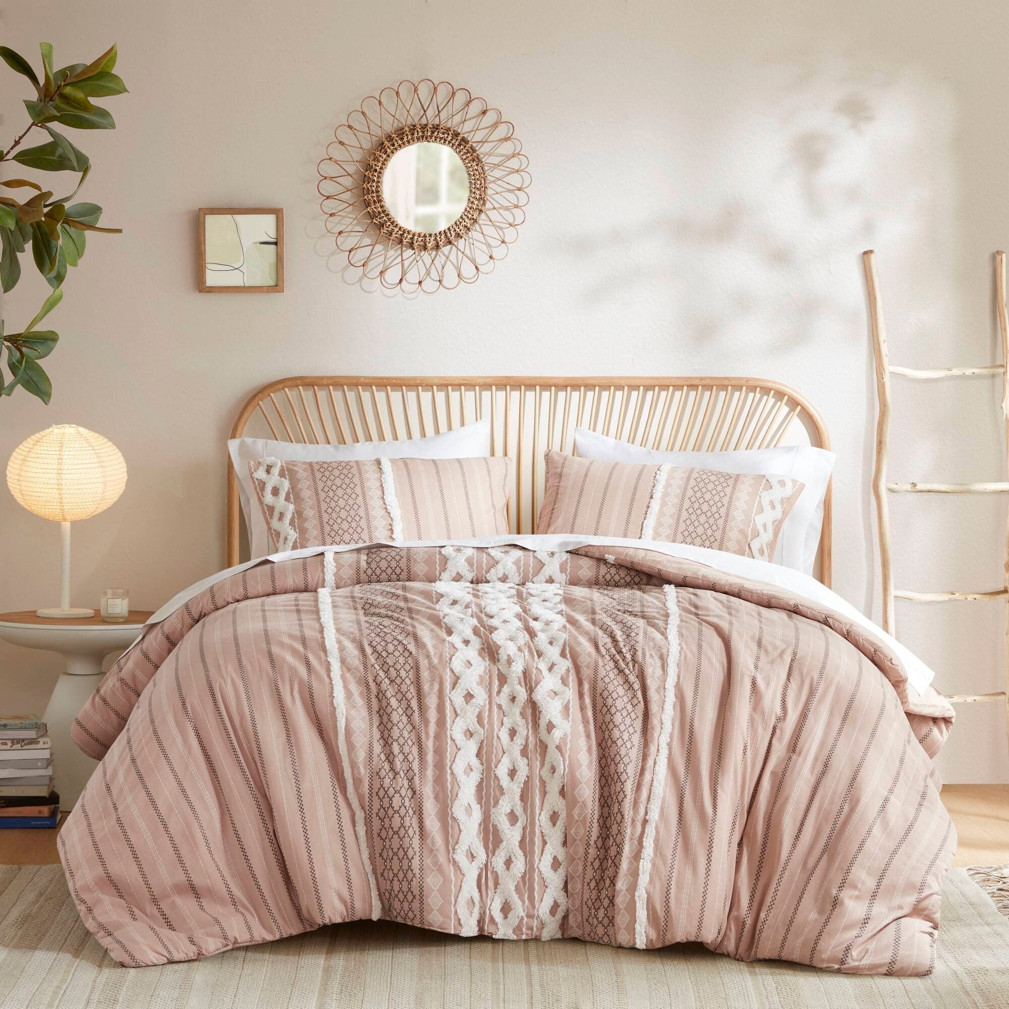 INK+IVY Imani Cotton Printed Duvet Cover Set with Chenille