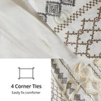 INK+IVY Imani Cotton Printed Duvet Cover Set with Chenille