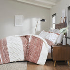 INK+IVY Mila 3 Piece Cotton Duvet Cover Set with Chenille Tufting