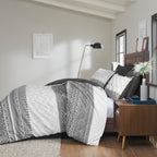 INK+IVY Mila 3 Piece Cotton Duvet Cover Set with Chenille Tufting