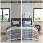 INK+IVY Mila 3 Piece Cotton Duvet Cover Set with Chenille Tufting