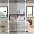 INK+IVY Mila 3 Piece Cotton Duvet Cover Set with Chenille Tufting