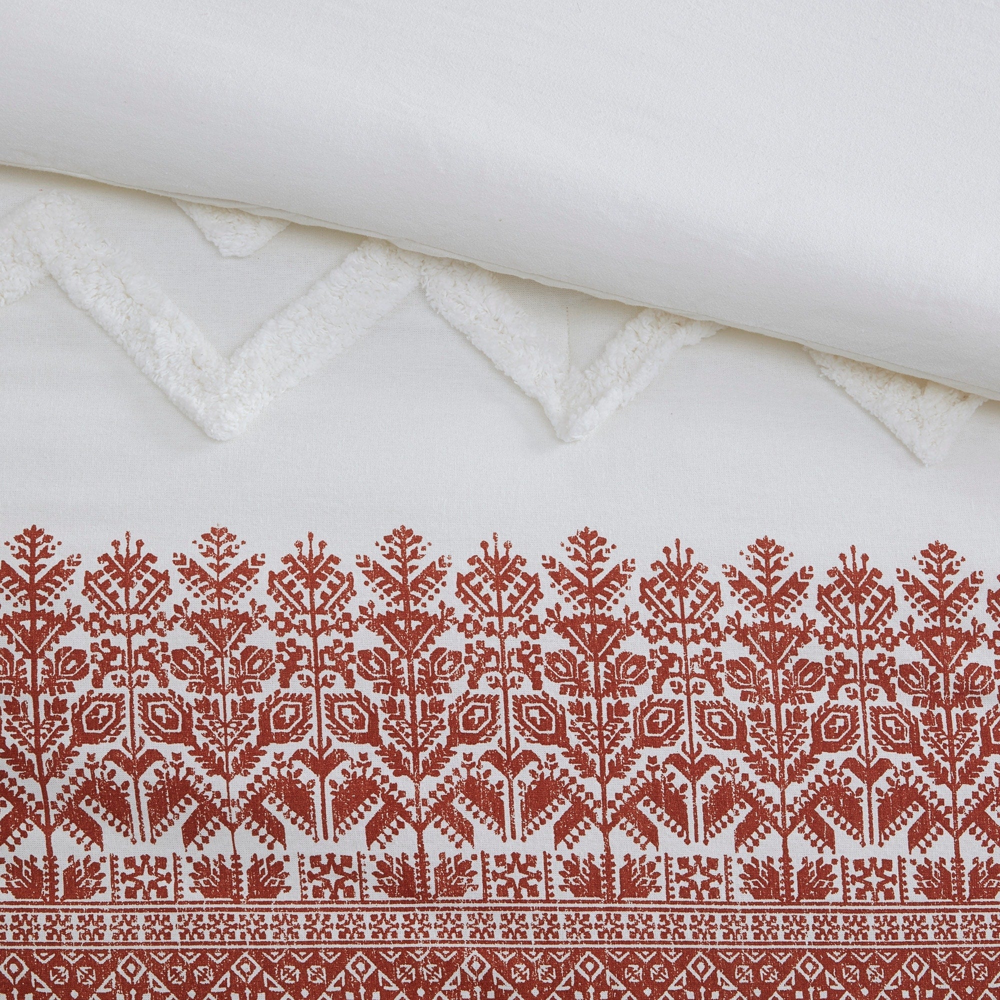 INK+IVY Mila 3 Piece Cotton Duvet Cover Set with Chenille Tufting