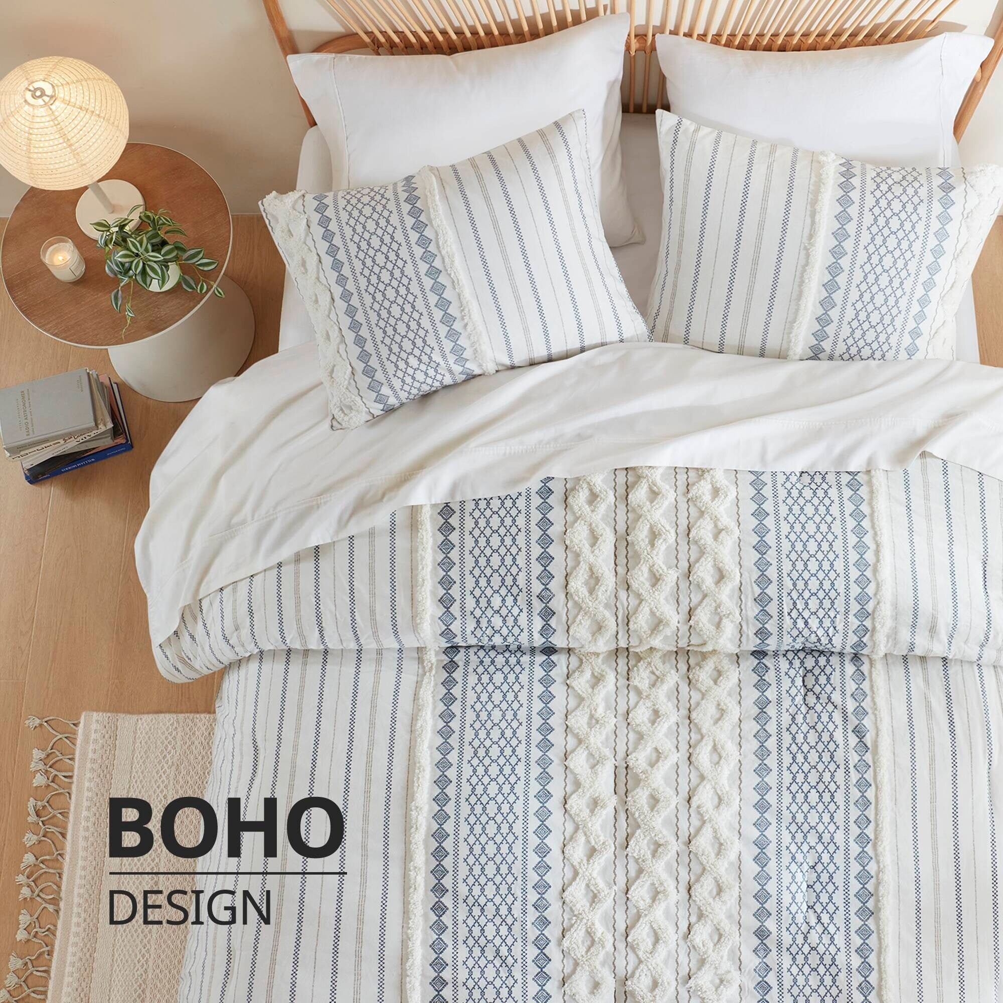 INK+IVY Imani Cotton Printed Comforter Set with Chenille