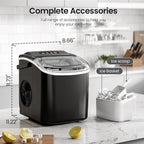 Ice Makers Countertop, Portable Ice Maker Machine with Handle, Self-Cleaning Ice Maker, for Home/Office/Kitchen