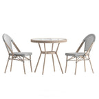 Indoor/Outdoor Commercial Bistro Set with Table and Two Chairs