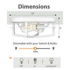 13 2-Light Industrial Ceiling Light Flush Mount Lights