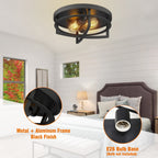 13 2-Light Industrial Ceiling Light Flush Mount Lights
