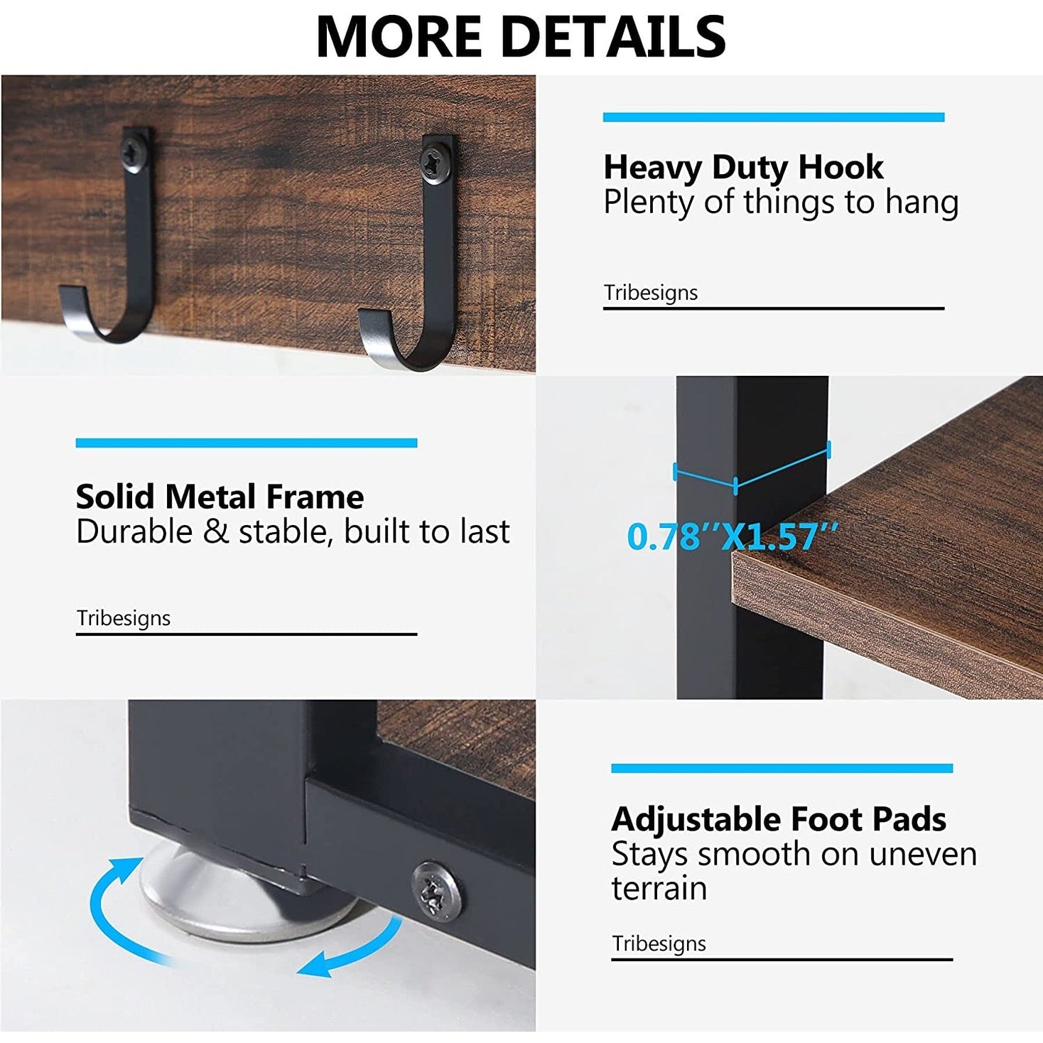 Entryway Coat Rack Shoe Bench Set, Industrial Hall Tree Coat Shoe Rack