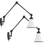 WINGBO Industrial Swing Arm Wall Sconce with Metal Shade,2-Pack...