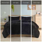 Intelligent Design Leena Shaggy Long Fur Comforter Mini Set
