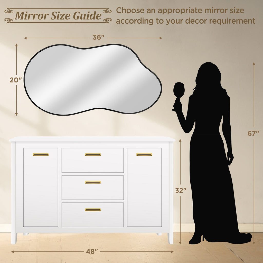 Irregular Wall Mirror Asymmetrical Decorative Wall Mirror