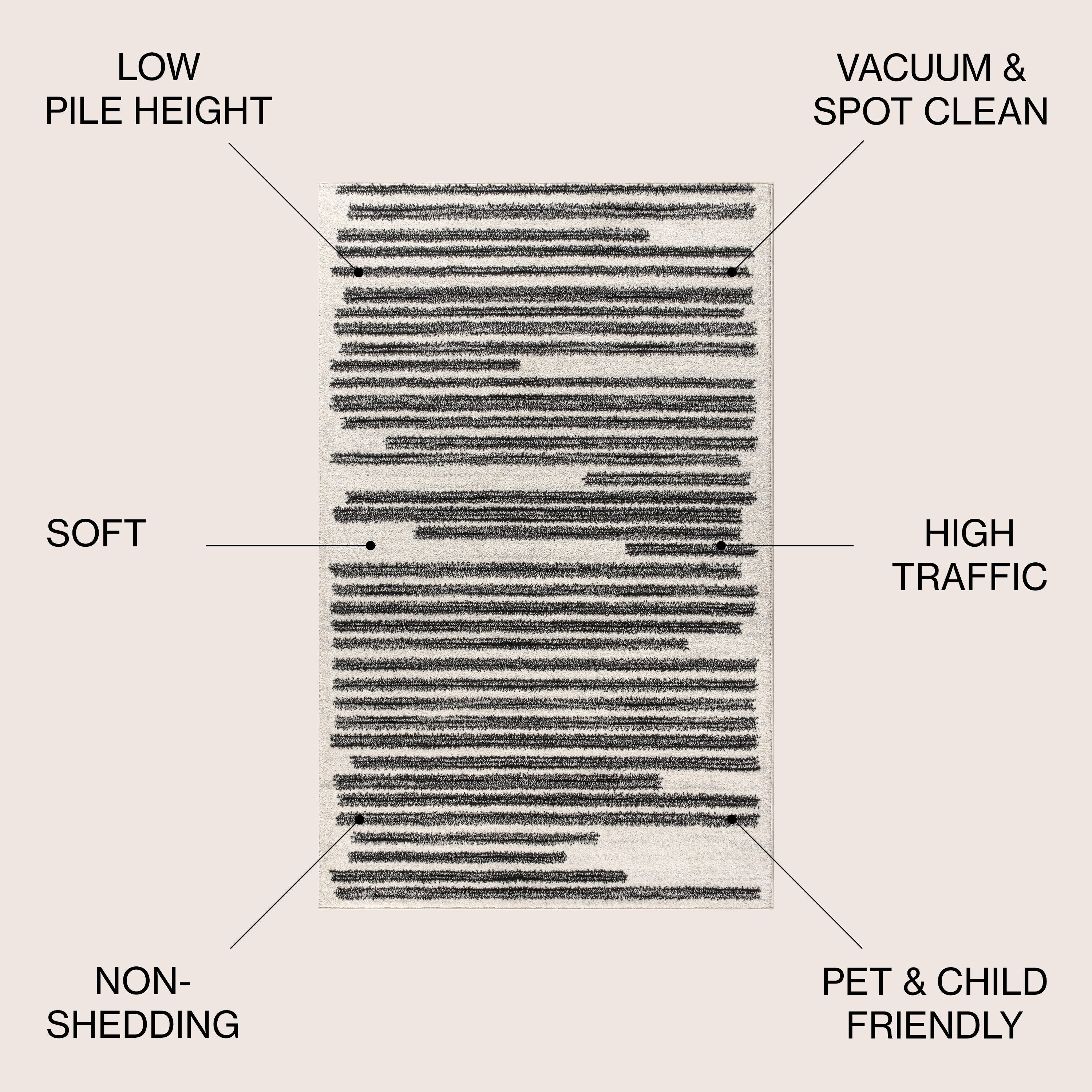 JONATHAN Y Aksil Modern Berber Stripe Area Rug