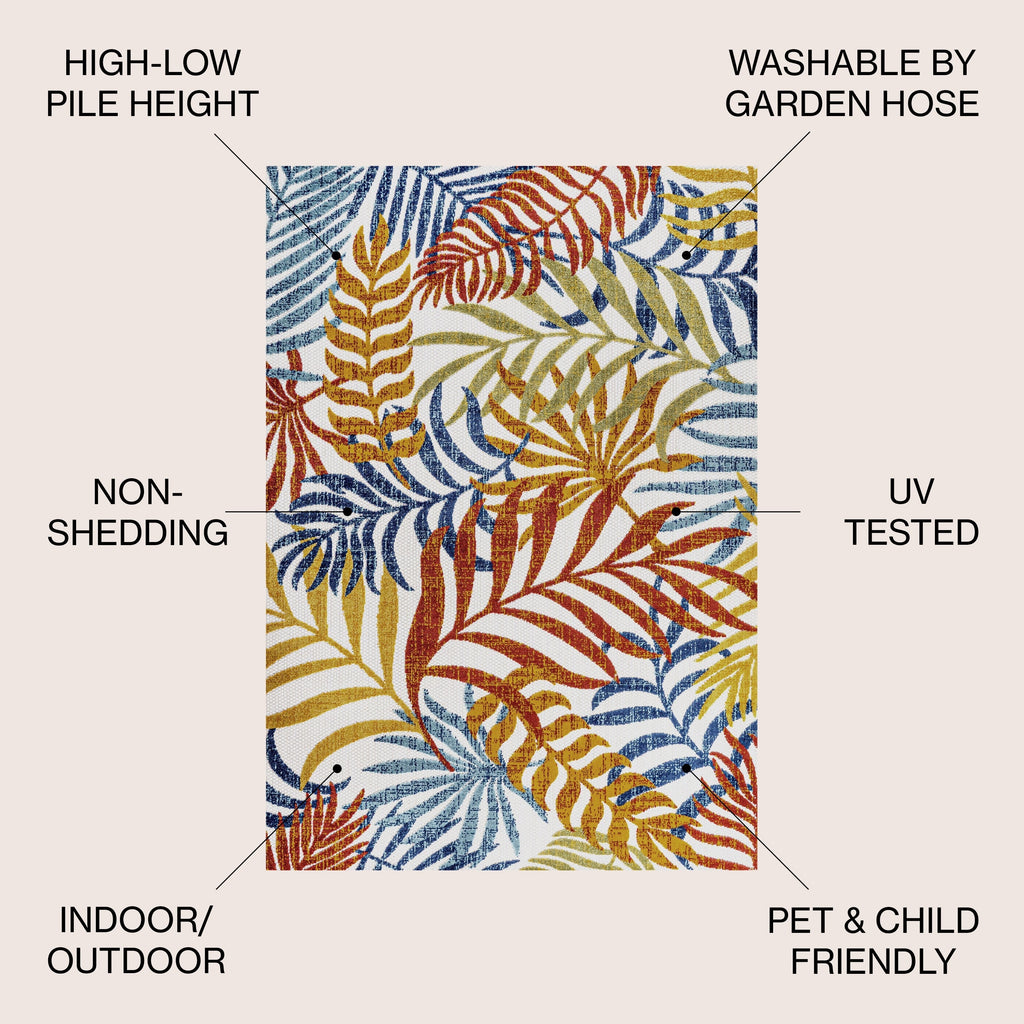 JONATHAN Y Aydin Palm Leaves Indoor/Outdoor Area Rug