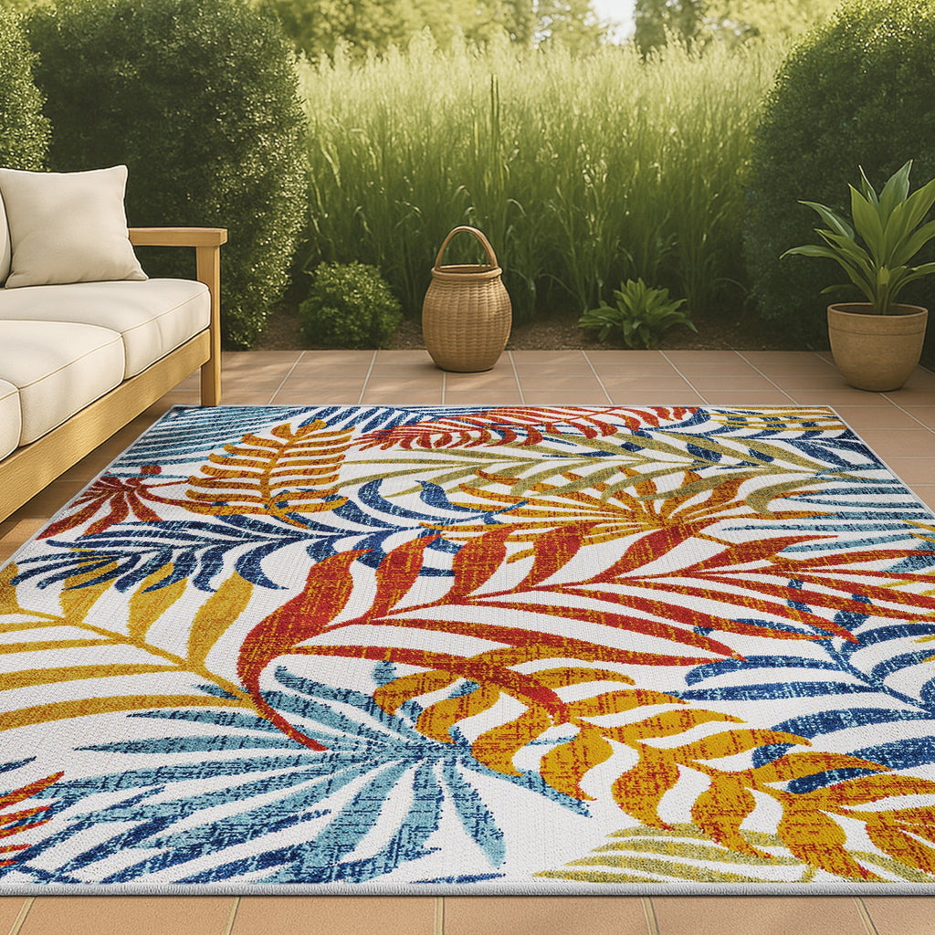 JONATHAN Y Aydin Palm Leaves Indoor/Outdoor Area Rug