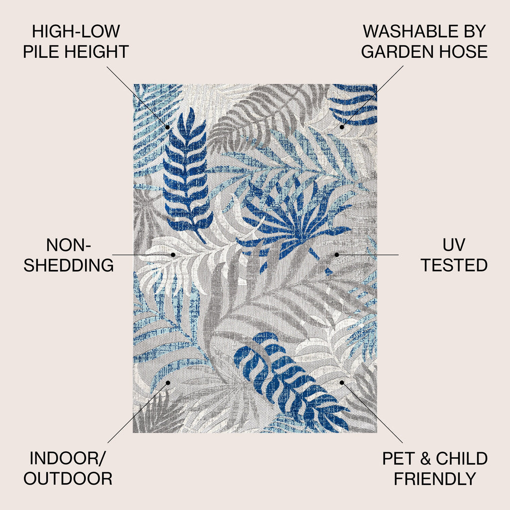 JONATHAN Y Aydin Palm Leaves Indoor/Outdoor Area Rug