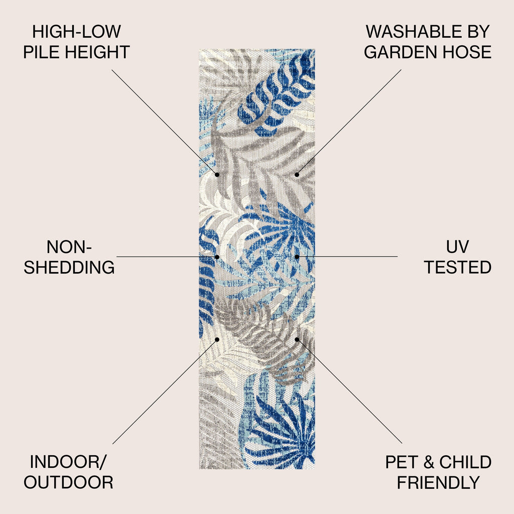 JONATHAN Y Aydin Palm Leaves Indoor/Outdoor Area Rug