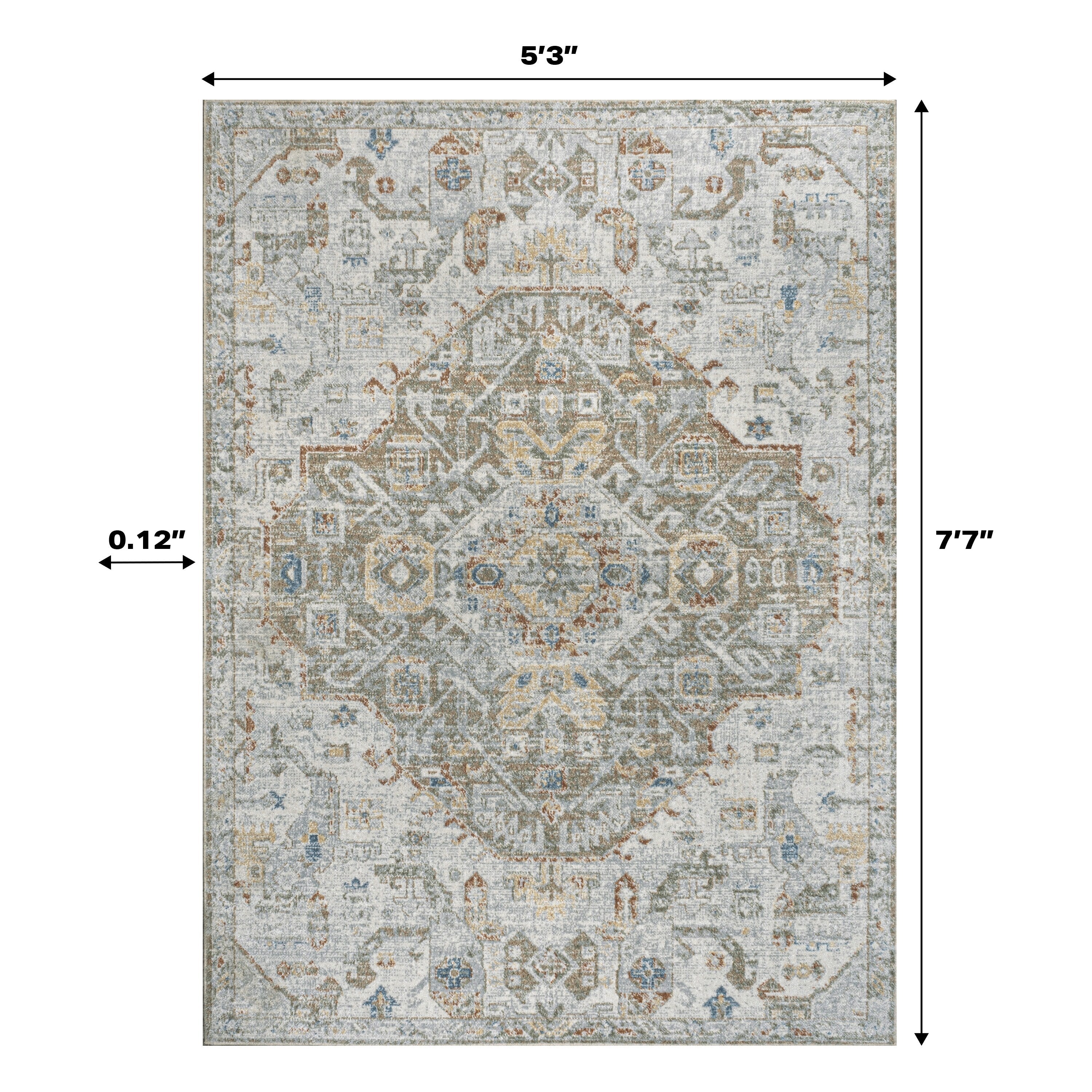 JONATHAN Y Brandy Bohemian Medallion Low-Pile Machine-Washable Cream/Terra Area Rug
