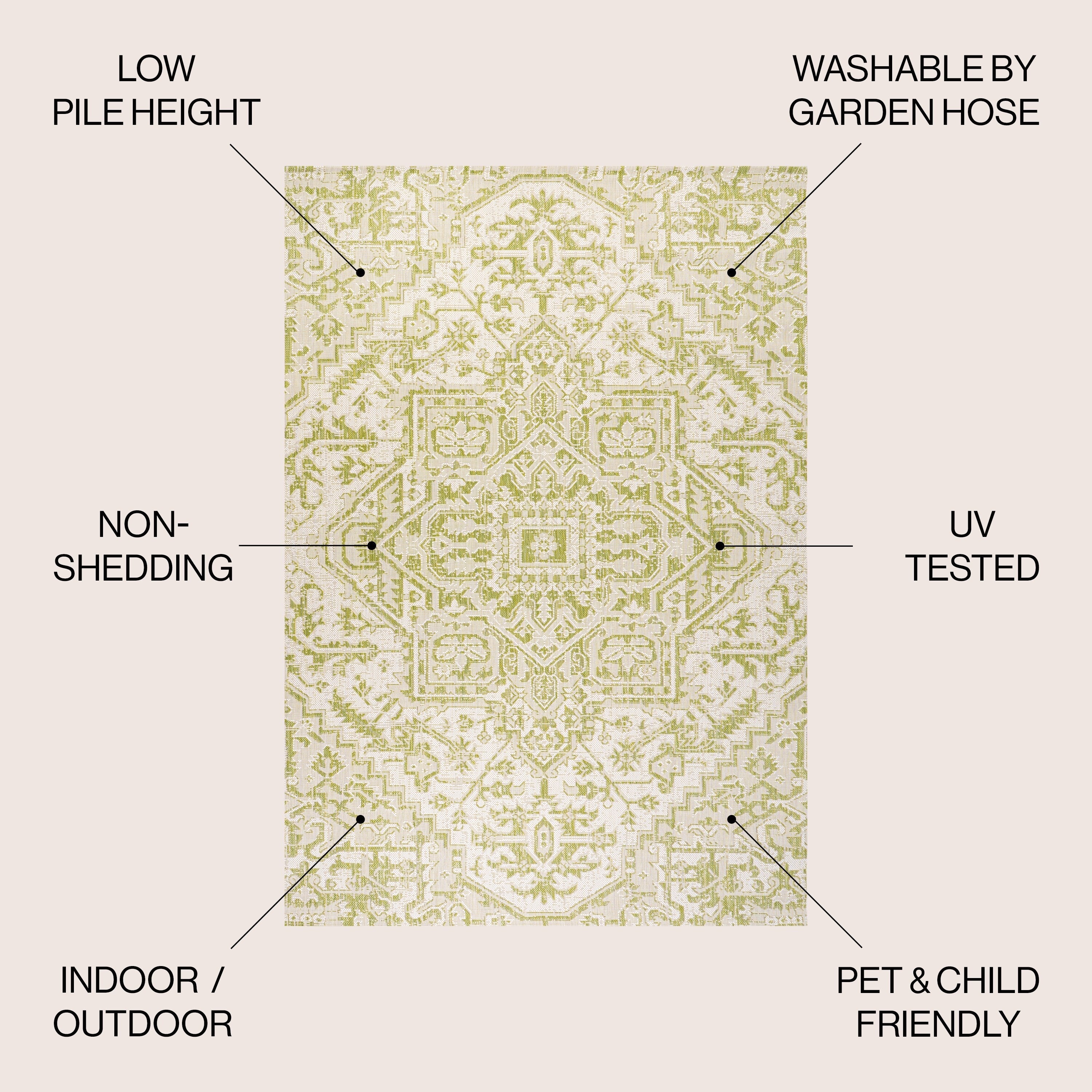 JONATHAN Y Charleston Medallion Indoor/Outdoor Area Rug