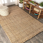 JONATHAN Y Hiro Hand Woven Boucle Chunky Jute Area Rug