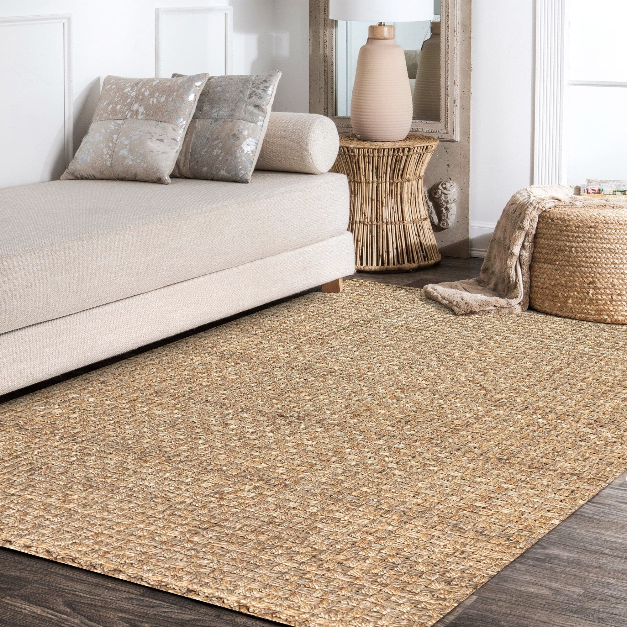 JONATHAN Y Hiro Hand Woven Boucle Chunky Jute Area Rug