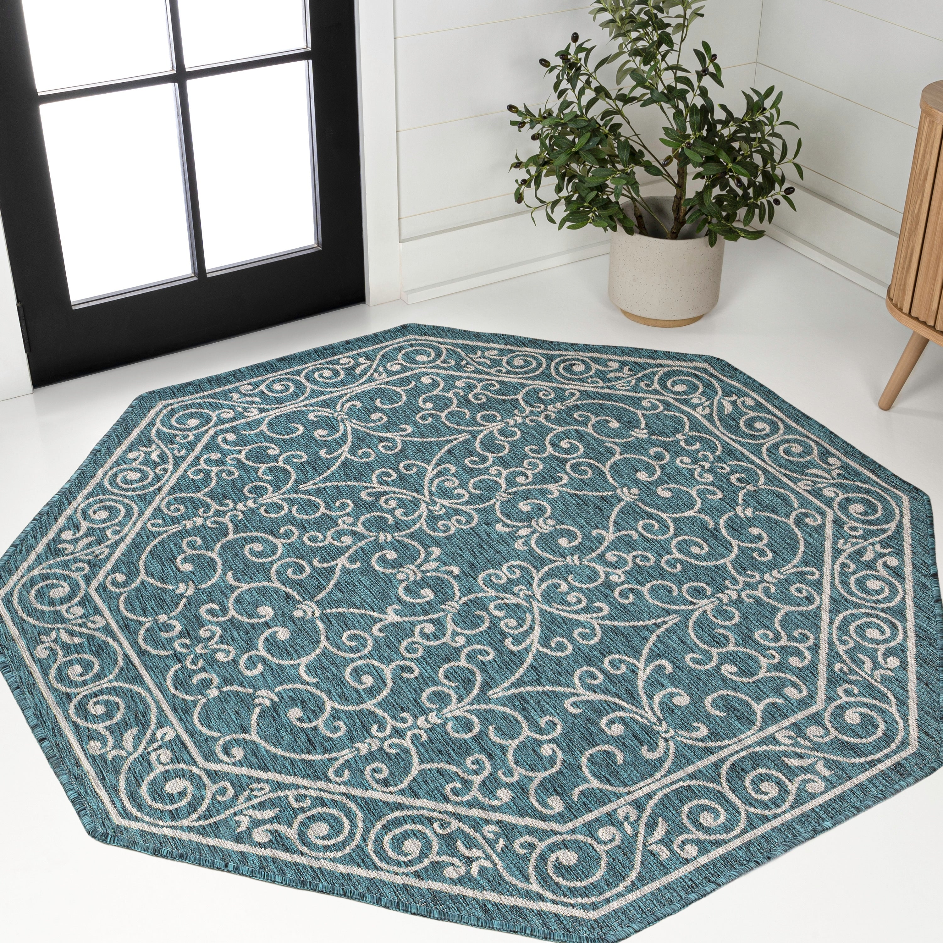 JONATHAN Y Filigree Textured Weave Indoor/Outdoor Area Rug