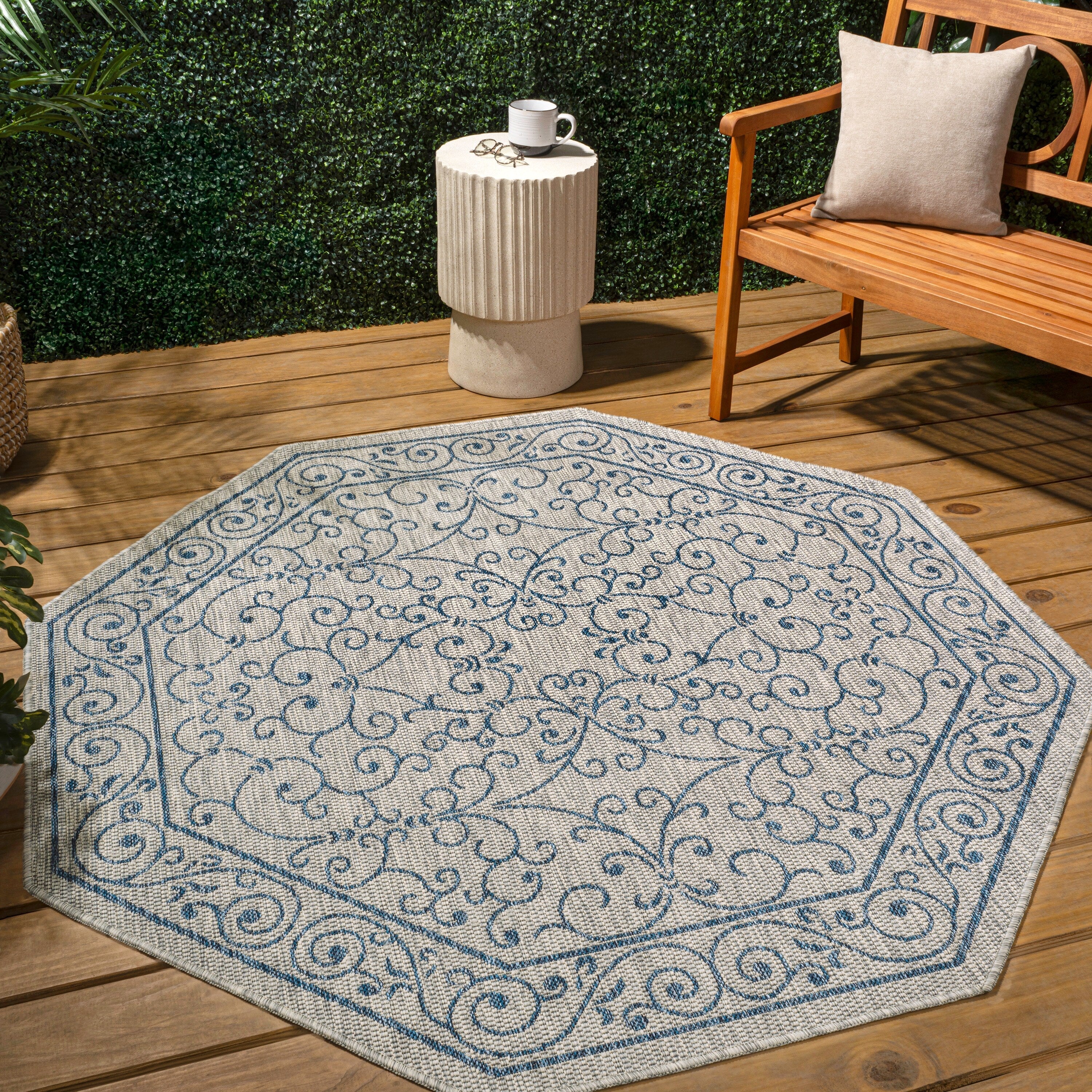 JONATHAN Y Filigree Textured Weave Indoor/Outdoor Area Rug