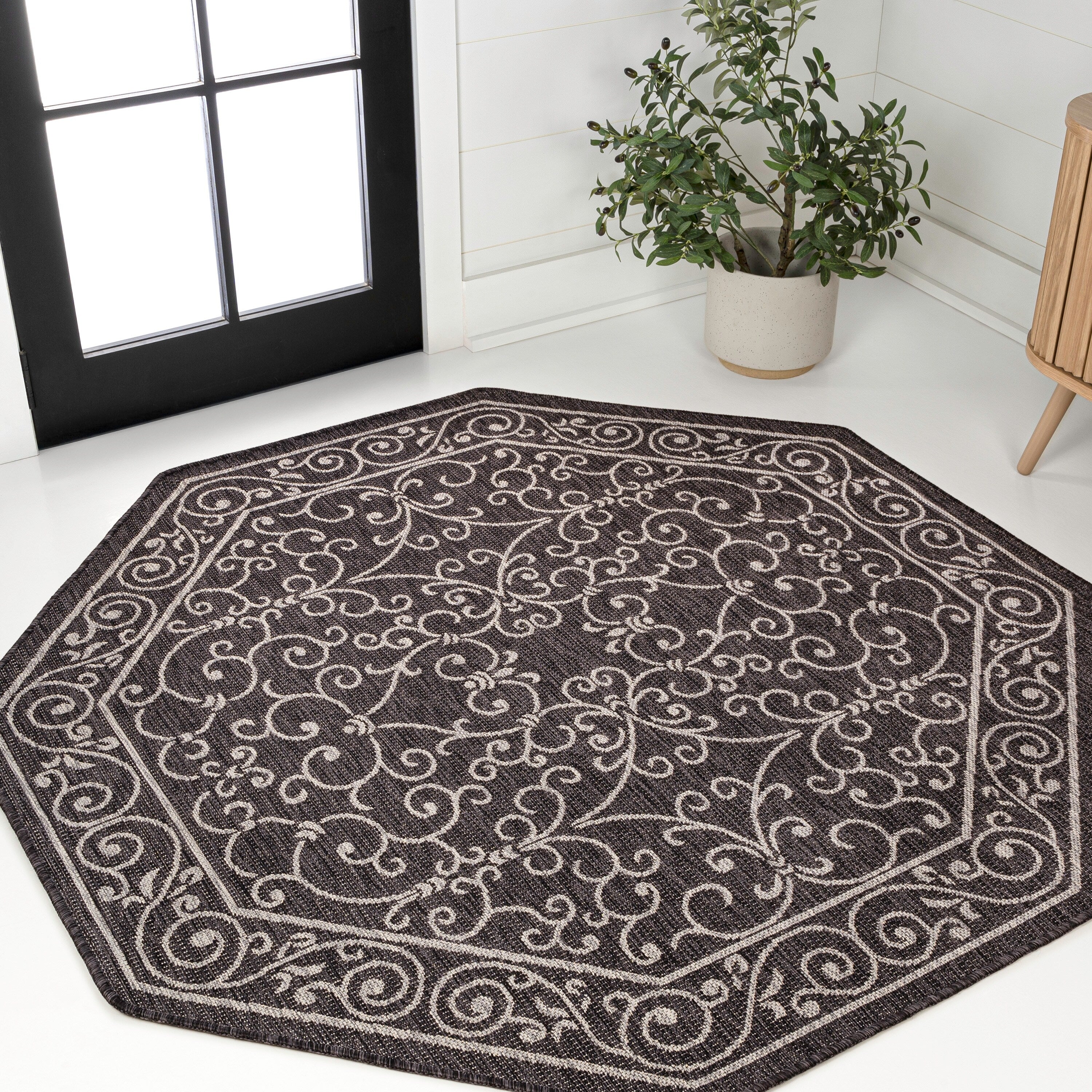 JONATHAN Y Filigree Textured Weave Indoor/Outdoor Area Rug