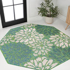 JONATHAN Y Floral Textured Weave Indoor/Outdoor Area Rug