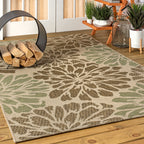 JONATHAN Y Floral Textured Weave Indoor/Outdoor Area Rug