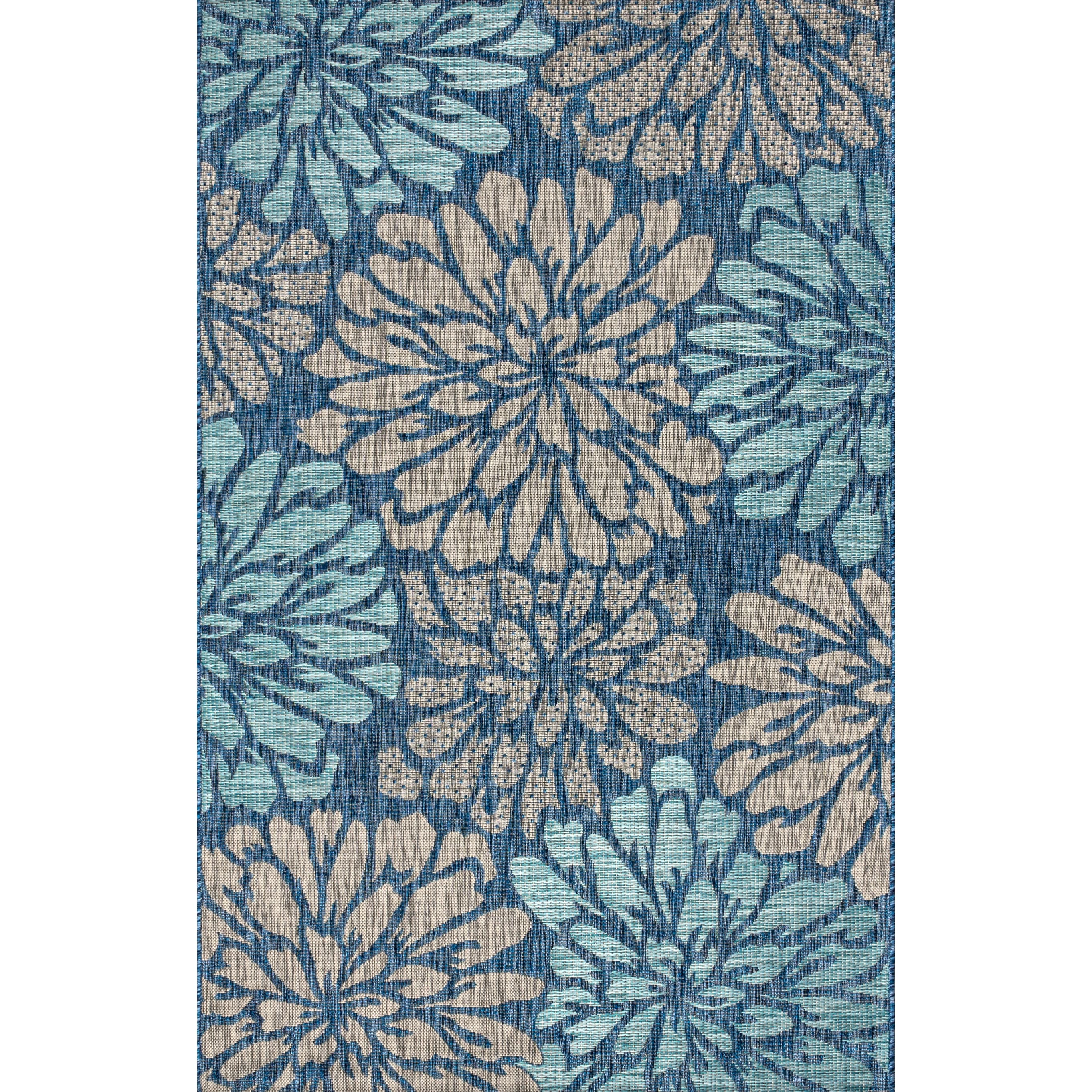 JONATHAN Y Floral Textured Weave Indoor/Outdoor Area Rug