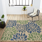 JONATHAN Y Floral Textured Weave Indoor/Outdoor Area Rug